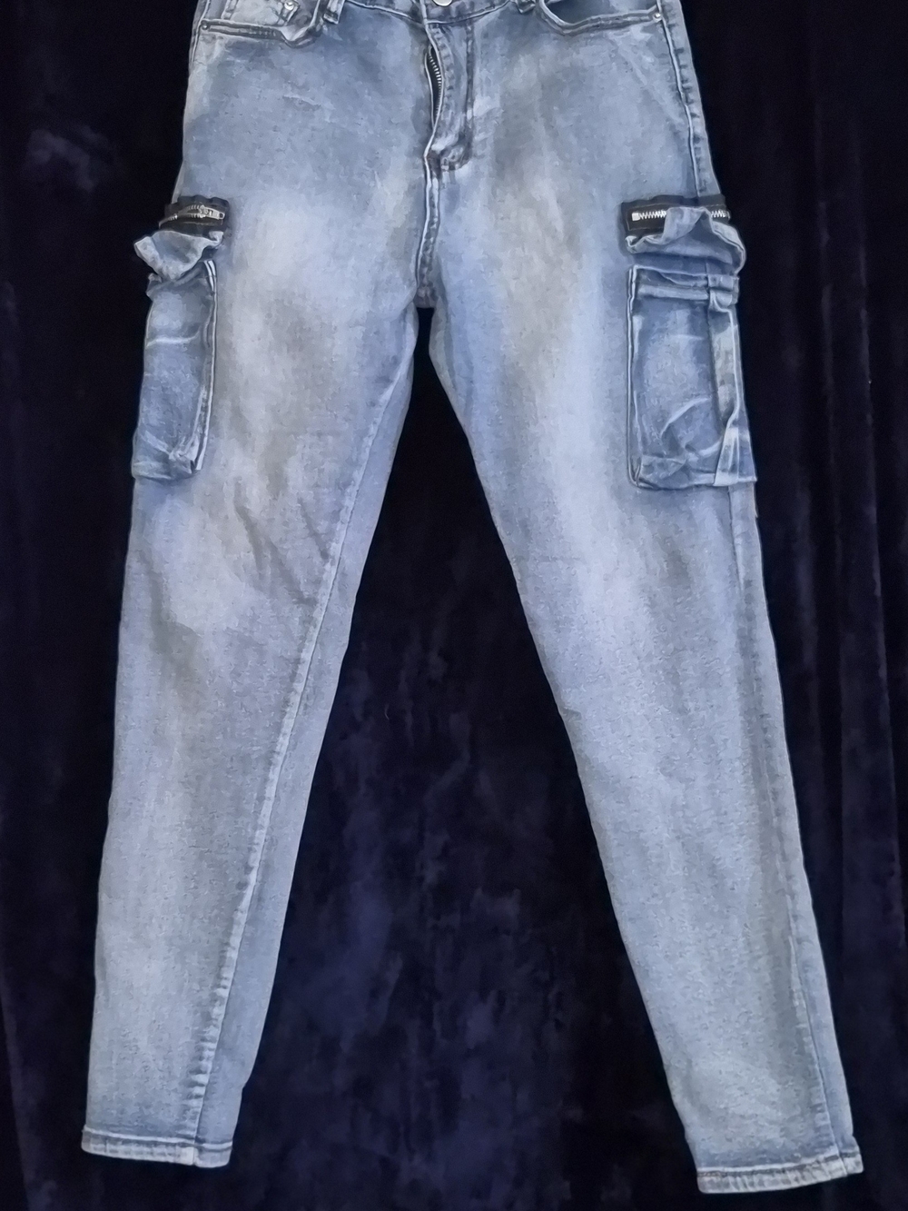 Othr Light Blue Cargo Skinny Jeans for Women